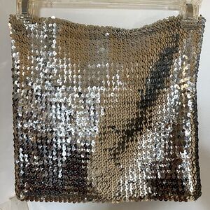 3/$25• 5-7-9 Y2K Silver Sequined Tube Top NWT